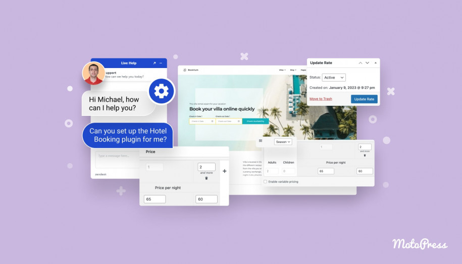 Motopress para diseño web para hoteles con sistema de reservas