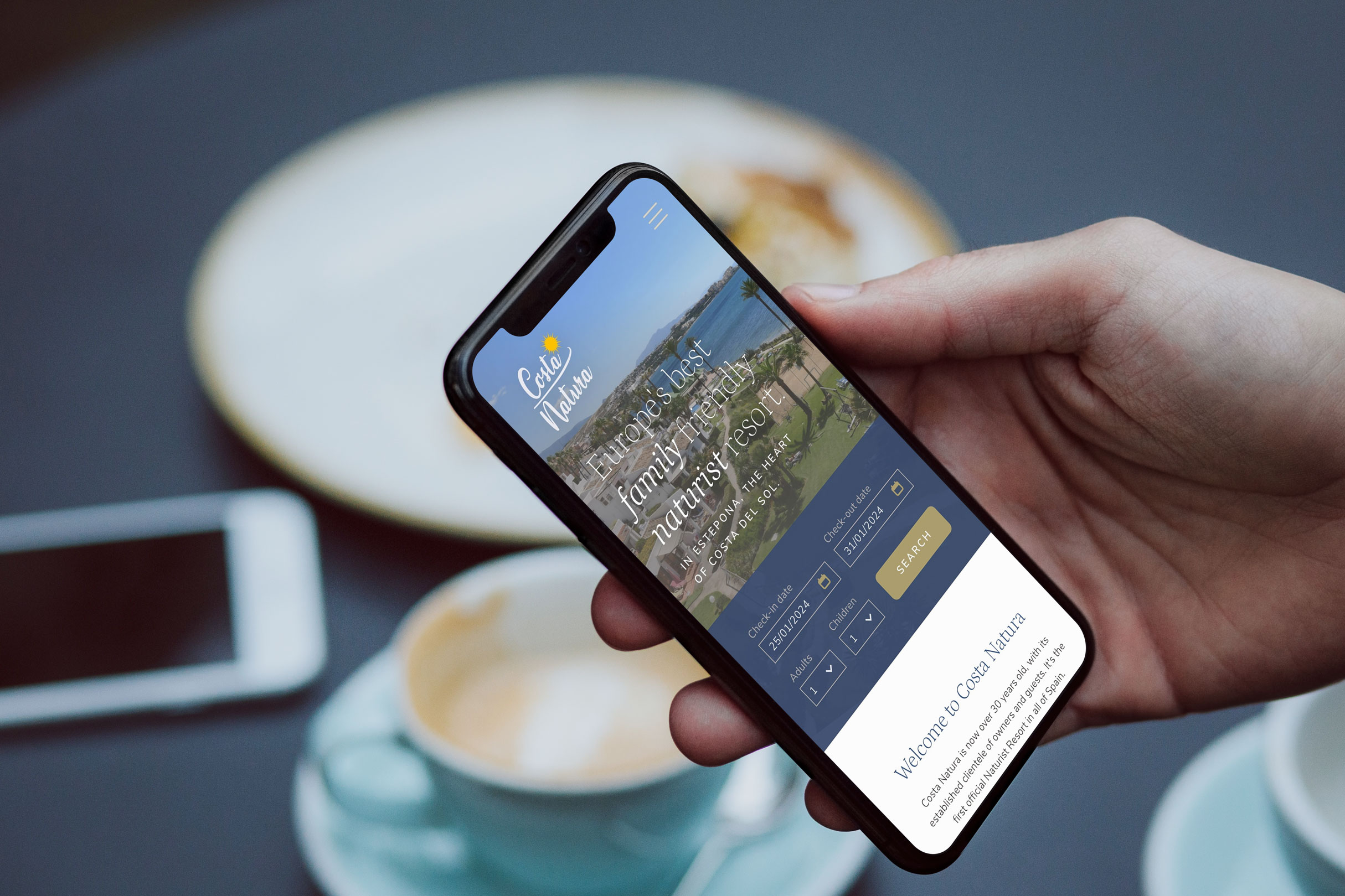 Diseño móvil para hoteles con sistema de reservas